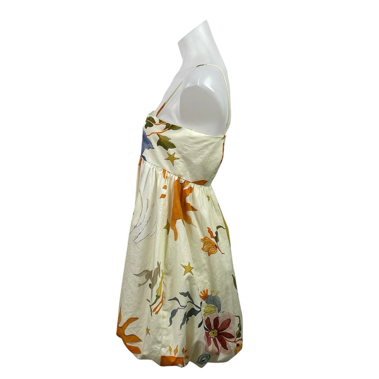 Zara Voluminous Floral Sleeveless Mini Balloon Cami Tank Flare A-Line Dress Sz S