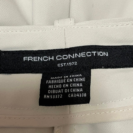 French Connection Women White Ivory Pleated High Rise Wide Leg Trousers Pants 28