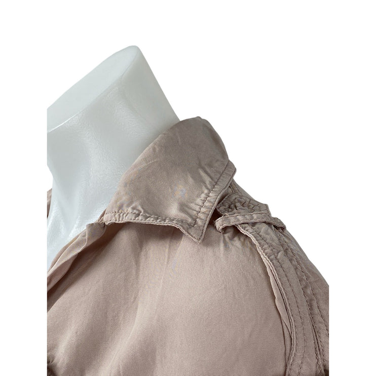 Zara Women's Beige Collared Long Sleeve Buttoned Utility Shirt Blouse Top Sz XS