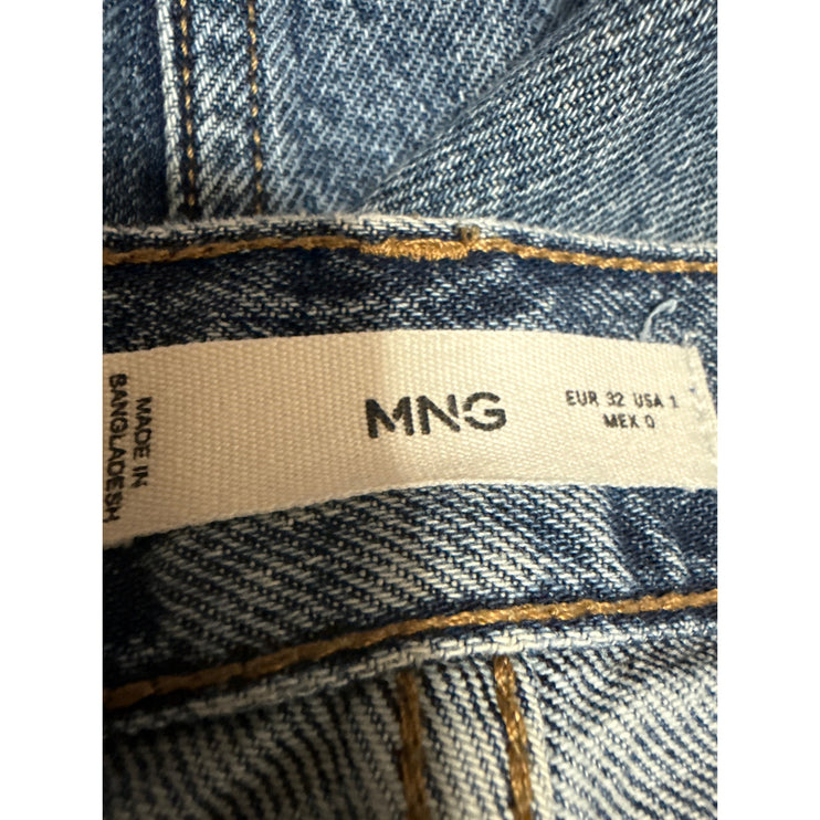 MNG Mango Matilda Women's Blue Mid Rise Medium Wash Straight Denim Jeans Size 1