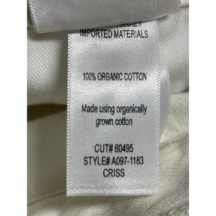 Agolde Criss White High Waisted Asymmetric Zip Straight Wide Leg Denim Jeans 31