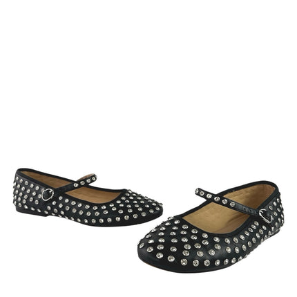 Steve Madden Vinetta Women's Black Rhinestone Studded Mary Jane Ballet Flats 7M