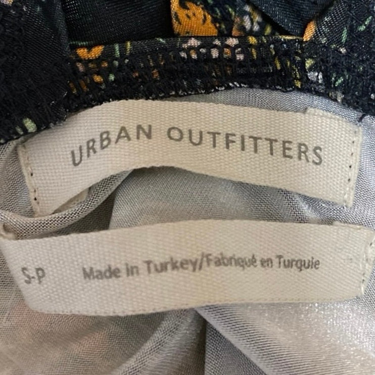 Urban Outfitters Multicolor Floral Sleeveless Plunging Tie Back Crop Top Size S