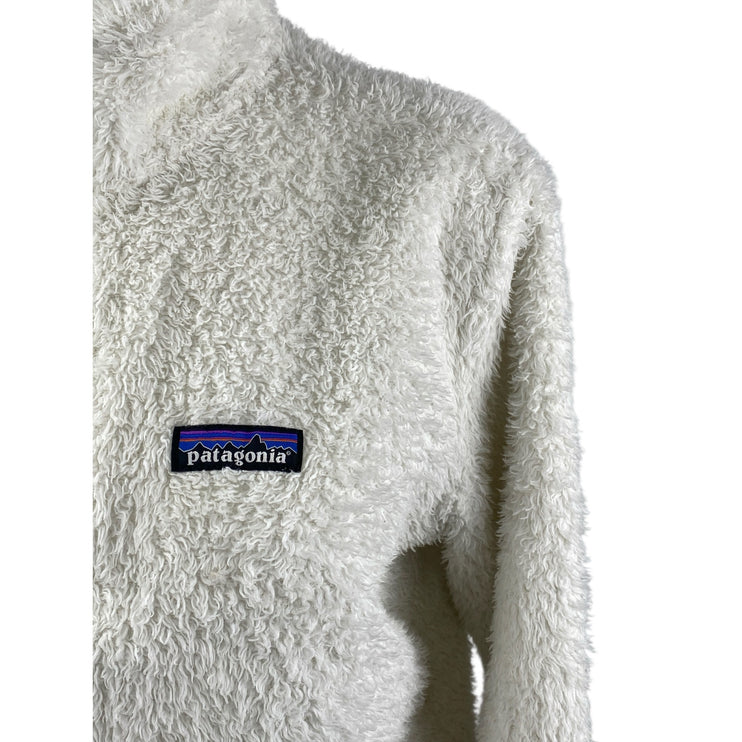 Patagonia Los Gatos Women's White Fleece 1/4 Zip Long Sleeve Sweater Top Sz XXS