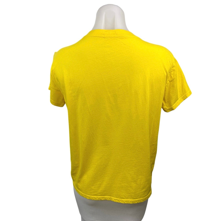 Mother Women's Yellow Keepin Love Alive Graphic Basic T Shirt Tee Top Size M