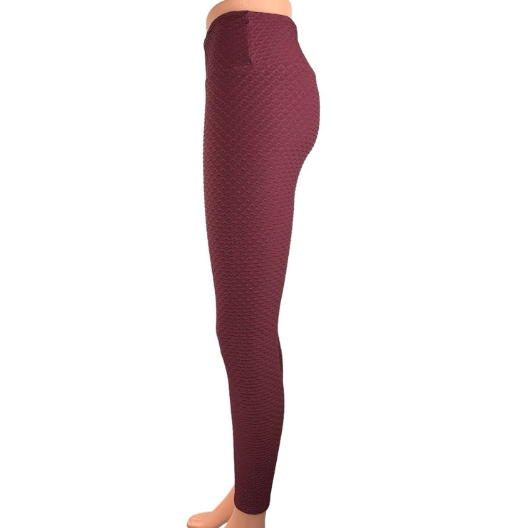 Booty by Brabants Women's Red Mid Rise Stretch Athletic Fitness Leggings Size S