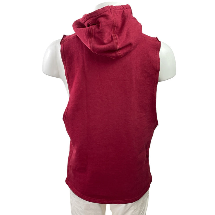 Gymshark Legacy Men's Red Sleeveless Hoodie Hooded Tank Sweatshirt Top Size L