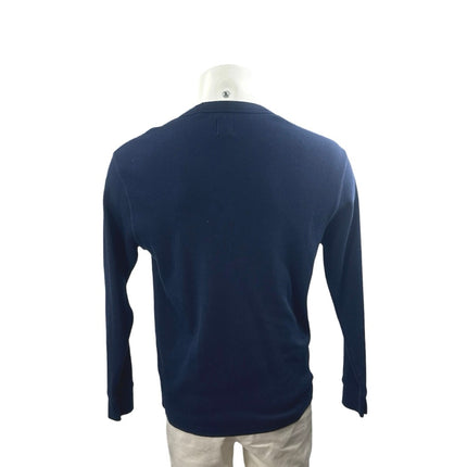Gap Men's Navy Blue Waffle Knit Crew Neck Long Sleeve T Shirt Tee Top Size M