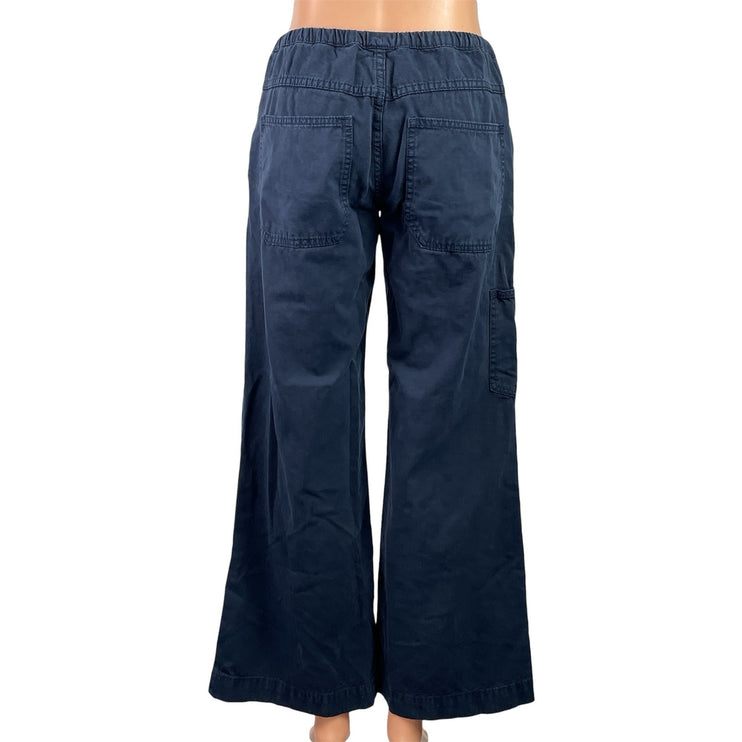 Brandy Melville J. Galt Women Blue High Rise Drawstring Wide Leg Trousers Pant S