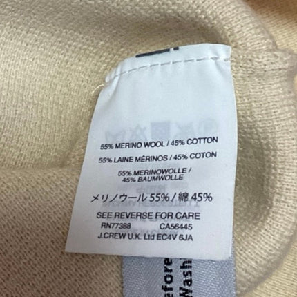 J.Crew Women's Cream Wool Boat Neck Long Sleeve Pullover Sweater Top Size S