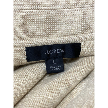 J.Crew Women's Beige Khaki Wool Long Sleeve Pocket Cardigan Blazer Coat Jacket L