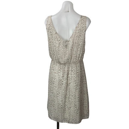 H&M Womens Beige Printed Sleeveless Faux Wrap Tulip Hem V-neck Mini Sundress 12