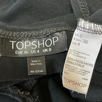 Topshop Women's Black Sleeveless Flowy A-line Skater Fit & Flare Dress Size 4