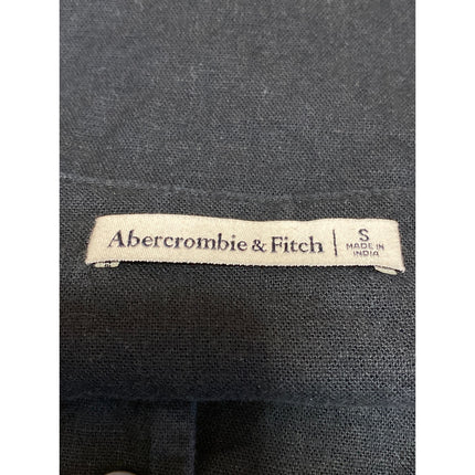 Abercrombie & Fitch Black Linen V Neck Sleeveless Button Up Vest Tank Top Size S