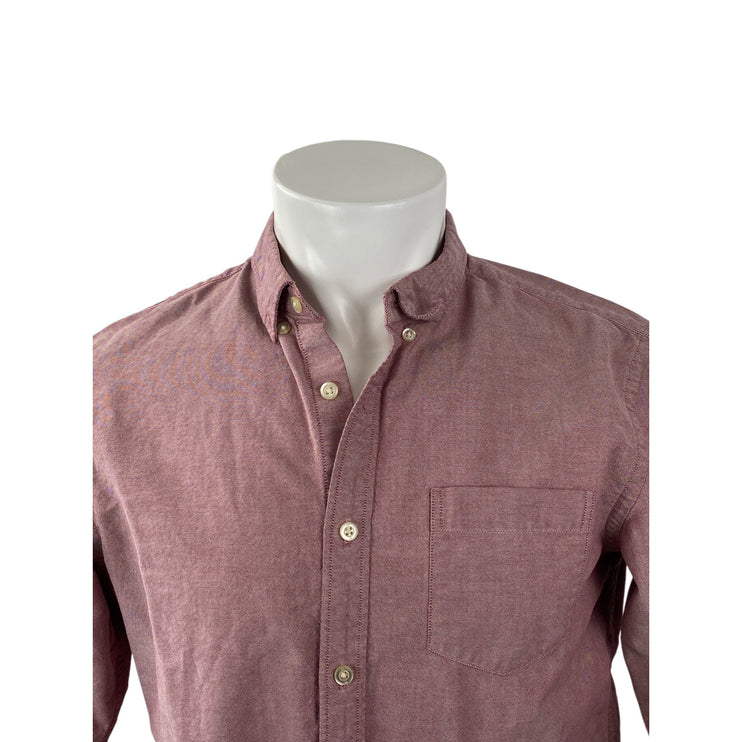 Banana Republic Men's Red Grant Fit Oxford Long Sleeve Button Down Shirt Top M