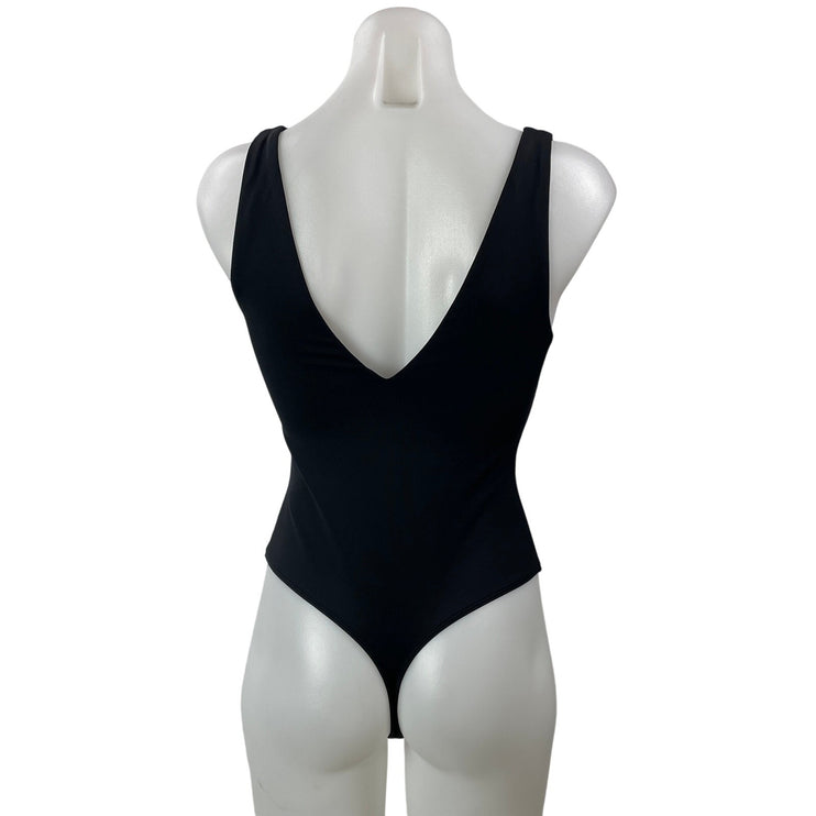 Aritzia Babaton Contour Women's Black Sleeveless Plunging V-neck Bodysuit Top S