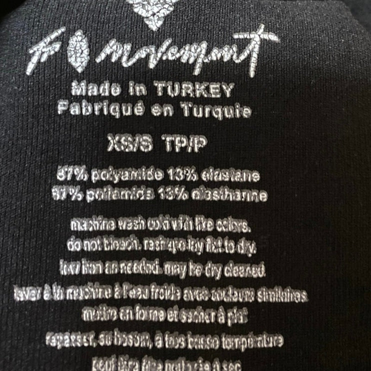 Free People Black Striped Sleeveless Tank & High Rise Leggings Activewear Set XS