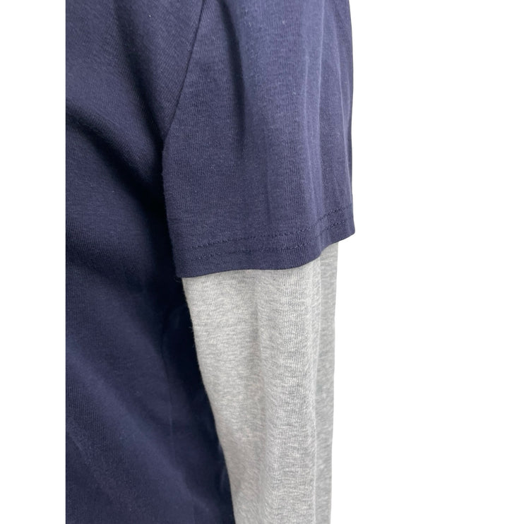 Edikted Women's Navy Blue Long Sleeve Basic Cropped T Shirt Tee Top Size XL