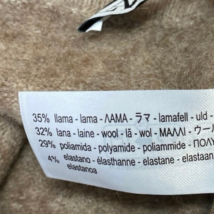 Zara Women's Beige Tan Wool High Waisted Knit Pull On Mini Pencil Skirt Size S