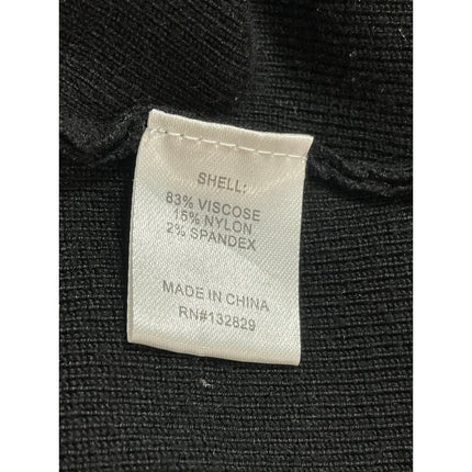 Majorelle Hailey Black Tie Front Cutout Ribbed Knit Long Sleeve Sweater Top Sz M