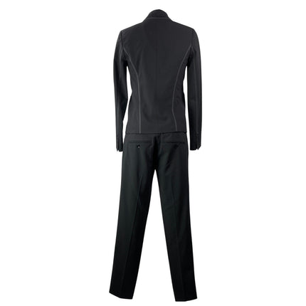Vince Women's Black Wool Long Sleeve V Neck Blazer Trousers Suit Set Size 2