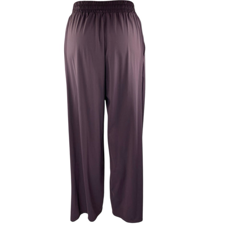 Oysho Women's Purple Straight Wide Leg Elastic Waist Pull On Trousers Pants XS