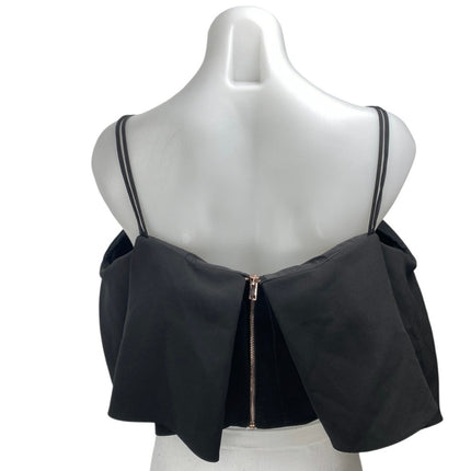 Topshop Black Sleeveless Layered Cami Camisole Tank Blouse Crop Top Size M