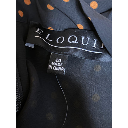 NEW Eloquii Black Polka Dots Sleeveless Mock Neck Asymmetric Midi Dress Size 20