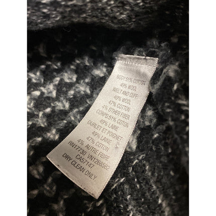 Rag & Bone Neiman Marcus Gray Black Wool Button Long Sleeve Cardigan Sweater M