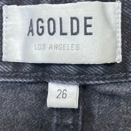 Agolde Lana Vintage Straight Women's Black Distressed High Rise Denim Jeans 26