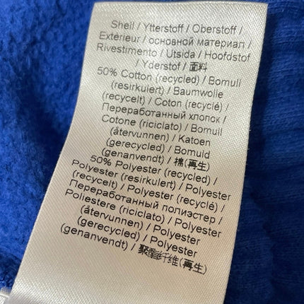 Ganni Women's Blue High Rise Drawstring Fleece Lounge Wide Sweat Shorts Size S