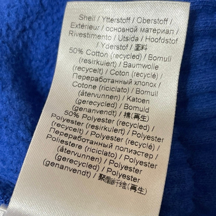 Ganni Women's Blue High Rise Drawstring Fleece Lounge Wide Sweat Shorts Size S