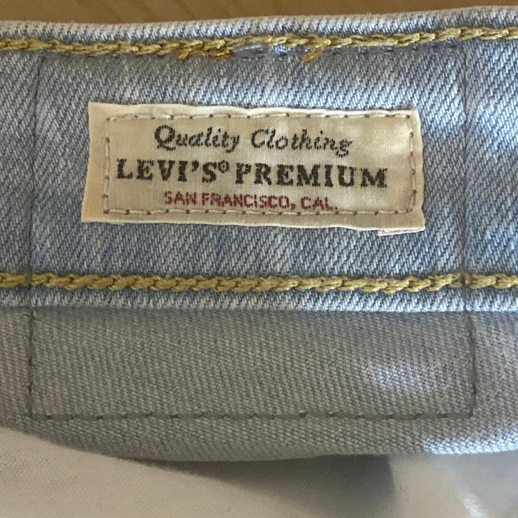 Levi's 726 Flare Women's Blue Light Wash Distressed Bootcut Denim Jeans Size 29