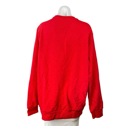 NEW Well Worn LA Women's Red Party Animal Dog Christmas Sweatshirt Top Size L