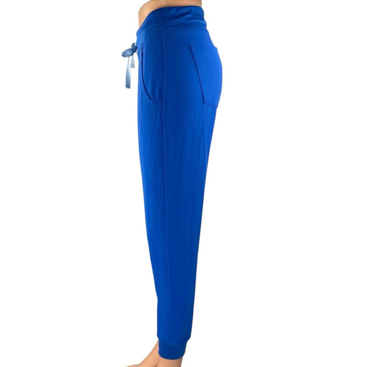 Figs Women's Blue Drawstring Mid Rise Medical Nurse Jogger Scrub Pants Size XXS