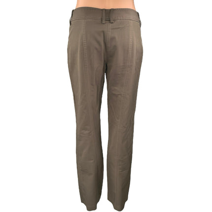 Express Women's Brown Tan Straight Leg Mid Rise Stretch Trousers Pants Size 3/4