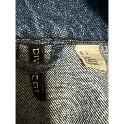 H&M Divided Women's Blue Button Down Long Sleeve Denim Jeans Coat Jacket Size S