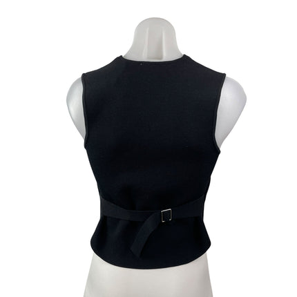Zara Women's Black Sleeveless V Neck Button Down Waistcoat Suit Vest Tank Top S