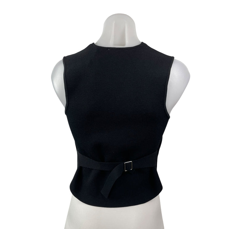 Zara Women's Black Sleeveless V Neck Button Down Waistcoat Suit Vest Tank Top S