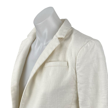Banana Republic White Collared Long Sleeve Single Breasted Blazer Coat Jacket 2P