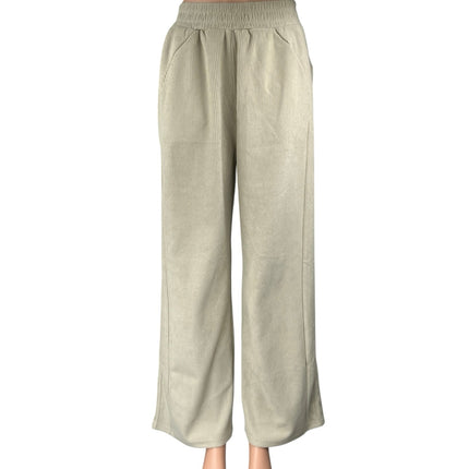 NEW Halara Cream Corduroy High Waist Straight Wide Leg Casual Trousers Pants XS