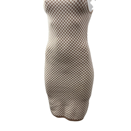Abercrombie & Fitch Women's Beige Gingham Check Tank Mini Bodycon Dress Size S