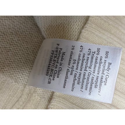 Everlane Women's Cream Cashmere Crew Neck Knit Long Sleeve Sweater Top Size L