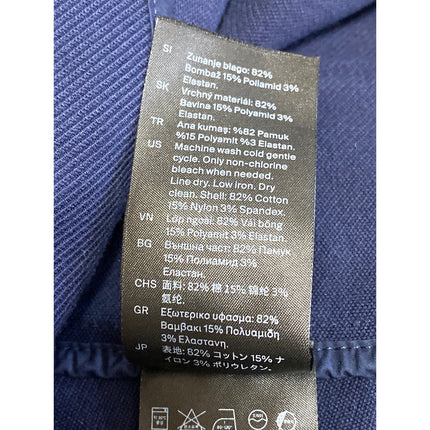 COS Womens Navy Blue Twill Long Sleeve Crop Jacket Mini Skirt 2 Piece Set Size M