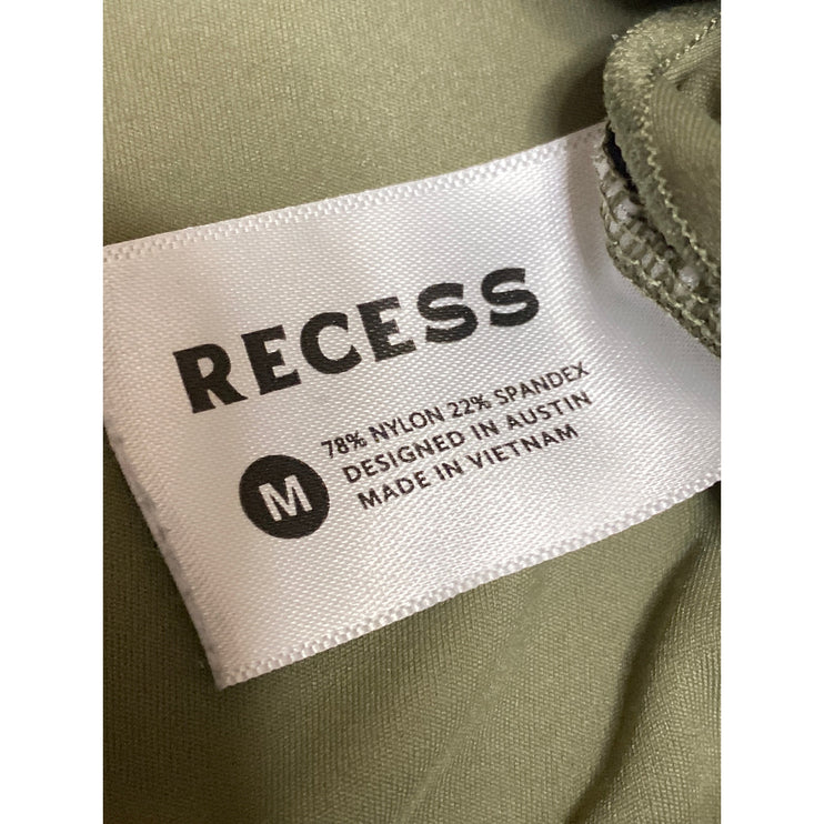 Recess Peekaboo Green Sleeveless Athletic Activewear Crop Tank Sports Bra Top M