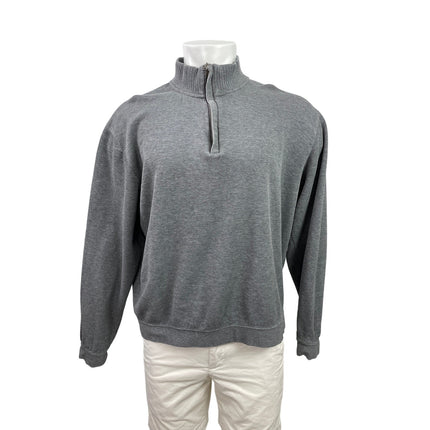 Cutter & Buck Men's Gray Knit 1/4 Zip Long Sleeve Mock Neck Sweatshirt Sweater L