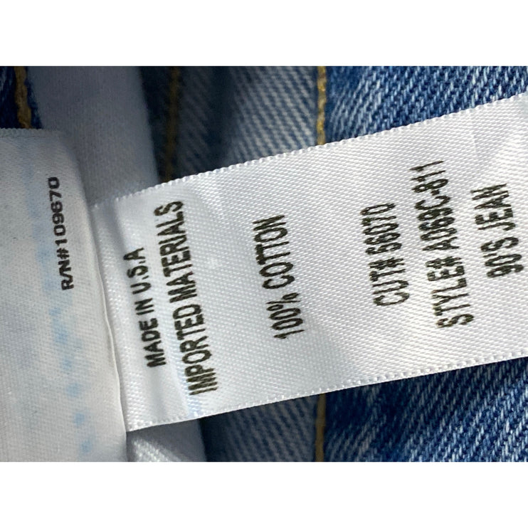 Agolde 90s Women's Blue Distressed Baggy High Rise Straight Denim Jeans Size 30