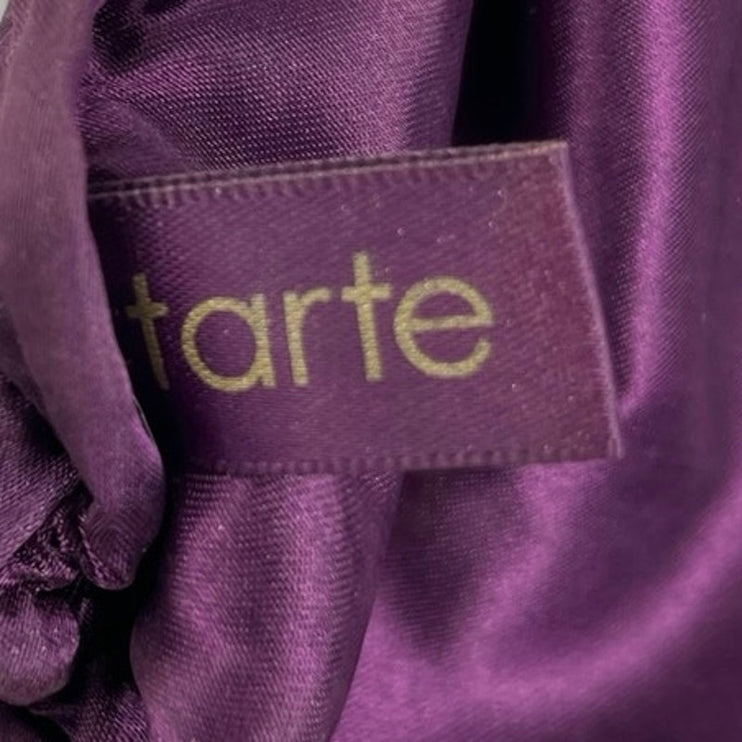 Tarte Purple Pink Flamingo Zip Sequin Purse Clutch Pouch Cosmetic Makeup Bag