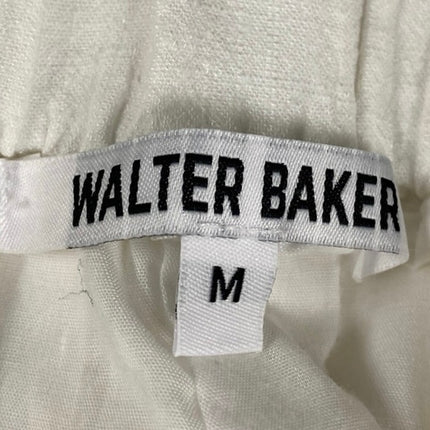 Walter Baker Women's White Linen High Waisted Pleated Casual Mini Shorts Size M