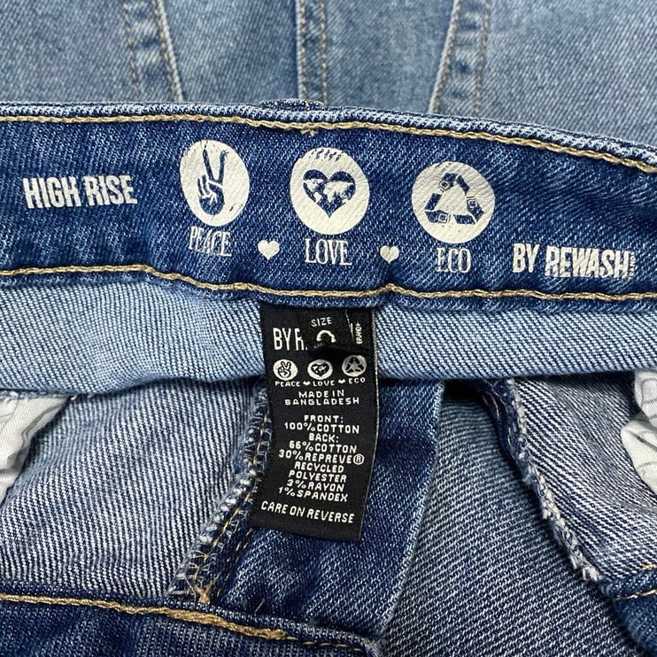 Rewash Women's Blue Medium Wash High Rise Straight Leg Denim Jeans Pants Size 24
